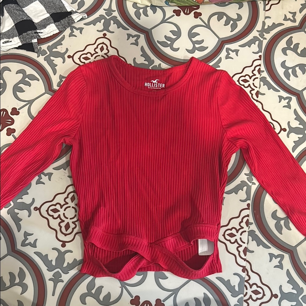 Hollister Red Long Sleeve Tee